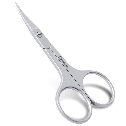 Stelone Multi-Purpose Curved Blade Little Manicure Scissors - Stainless Steel Eyebrow & Cosmetic Scissors for Women