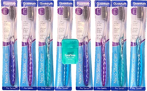 HDP Nano Silver Care Toothbrush Floss Color:Nano Silver Size:Pack of 8 with Bonus