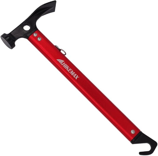 Lightweight Outdoor Camping Hammer Aluminum Tent Hammer with Tent Stake Remover, 13-Ounce