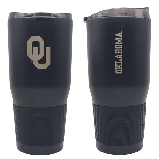 Boelter Brands NCAA Etch Logo Black Premium Powder Coat Double Wall Stainless Steel 30oz Ultra Travel Tumbler (Oklahoma Sooners), NCAA-PPC-30oz