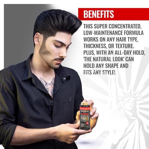 Immortal NYC 5-in-1 Shake and Rake Volume & Styling Powder - Flex Strong Hold - Mattifying All Natural, Unscented Hair Powder for Men - No Residue, All Hair Types