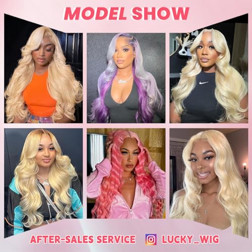30 Inch 613 13x6 Lace Front Wig Human Hair 200 Density Blonde Body Wave Lace Front Wigs Human Hair Pre Plucked 613 HD Lace Frontal Wig 13x6 Blonde Wig Human Hair 613 Human Hair Wig for Women