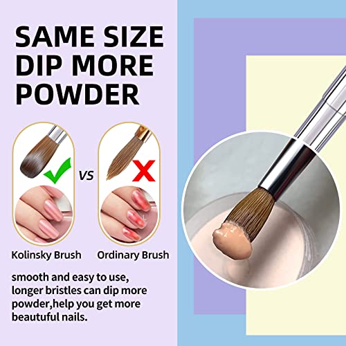 100% Kolinsky Acrylic Nail Brush,3D Pure Handmade Round Shape Size 12 Nail Brushes for Acrylic Application, Professional Nail Art Brush Manicure for Professional Manicure DIY Home Salon(#12)