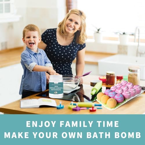 35.2 oz Sodium Cocoyl Isethionate, Premium Sodium Cocoyl Isethionate (SCI) Powder, Amazing Bubbles, Gentle on Skin, Biodegradable, Suitable for Making Bath Bombs, Bath Truffles and More