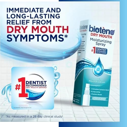 Biotene Moisturizing Mouth® Spray for Dry Mouth®, Fresh Mint Flavor, Alcohol-Free, 1.5 fl oz – Travel Size Oral Spray for Bad Breath, Gentle Mint for Children and Adults (Pack of 1)