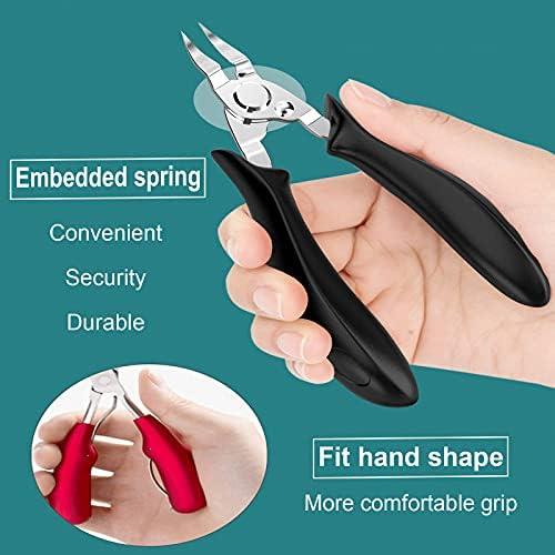 Ingrown Toenail Clippers(Upgrade), Steel Nail Clippers for Professional Podiatrist, Unique Long Handle Curved Blade Tool for Thick & Ingrown Nails, Suitable for Men, Women and Elderly-XIORRY