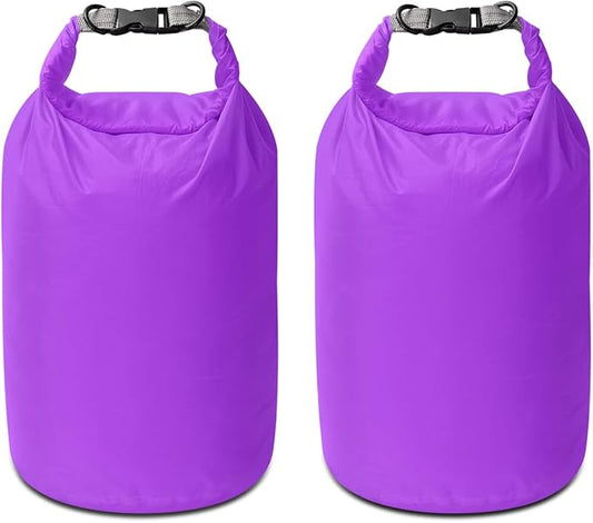 Dry Bag Set, Waterproof Small Lightweight Dry Bags for Paddle Board Kayaking, Fishing, Camping (Purple, 20L 2Pack)