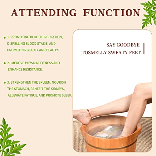 30 Pack Ginger & Mugwort Herbal Foot Soak Spa Set - 900g Natural Plant Blend with Safflower & Angelica Root, Relaxing Aromatherapy Bath for Home Wellness 泡脚包 使用泡脚桶