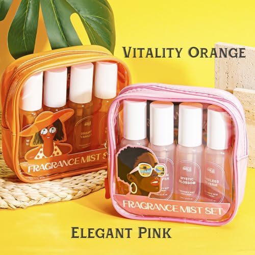 Body Mist, Spray for Women, Hair & Body Mist Fragrance, Travel Size Gift Set, Assorted Scents, 4 Pack (8.4 oz)