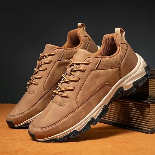 Bestofoot Mens Shoes,Bestofoot Orthopedic Mens Sneakers,Men's Comfortable Genuine Leather Sneakers,Waterproof Non Slip (Black,39)