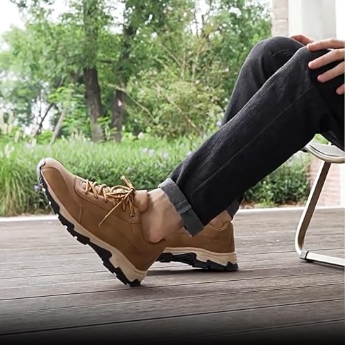 Bestofoot Mens Shoes,Bestofoot Orthopedic Mens Sneakers,Men's Comfortable Genuine Leather Sneakers,Waterproof Non Slip (Black,39)