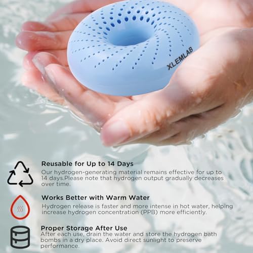 Hydrogen Bath Bombs for Women, Hydrogen Water Tablets for Bath Soak, H2 Water for Face Washing Bathing Spa & Hot Tub, Enhance Skin Hydration Body Relaxation Anti-Aging 4 Packs