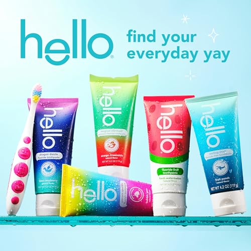 hello Kids Fluoride Toothpaste Variety Pack, Includes a Strawberry, Unicorn Bubble Gum, and Blue Raspberry Toothpaste, Safe for Ages 2 and Up, 3 Pack, 4.2 Oz Each