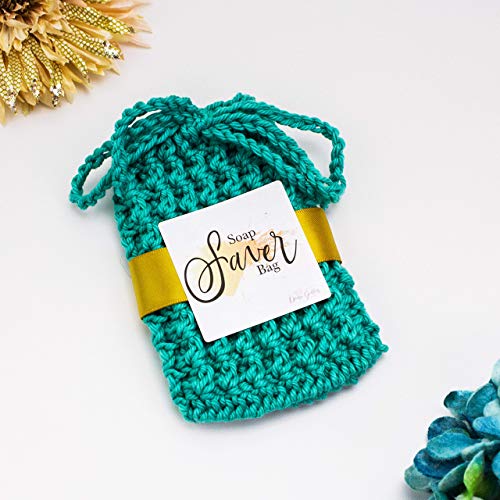 3 PackMint Blue Teal Soap Pouch For Bar Soap - Will Fit a Full sized Bar - Reusable and Machine Washable Cotton – Soap Bag with Roap