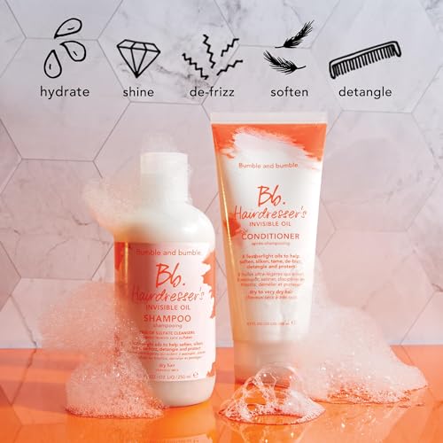 Bumble and bumble. Hairdresser's Invisible Oil Hydrating Shampoo | Hydrating, Anti Frizz, Softening, Color Safe | Curly, Wavy, Straight | With Argan Oil, Coconut Oil + Grapeseed Oil
