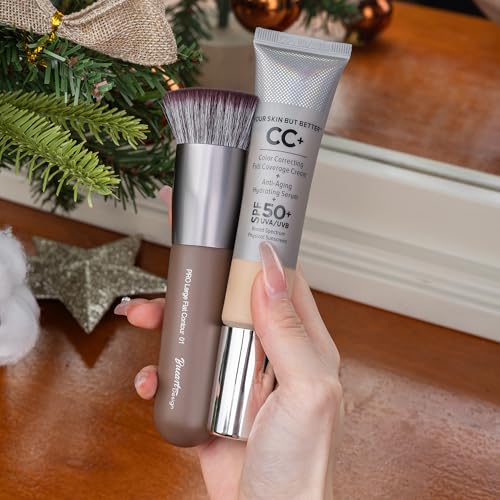 Bueart Design 26 Pcs Chocolate-colored Gift Makeup Brushes Set with Extra Large Holder,Elegant Make up Brushes for Foundation,Face Blending Powder, Contour, Highlight, Concealer, Eyeshadow