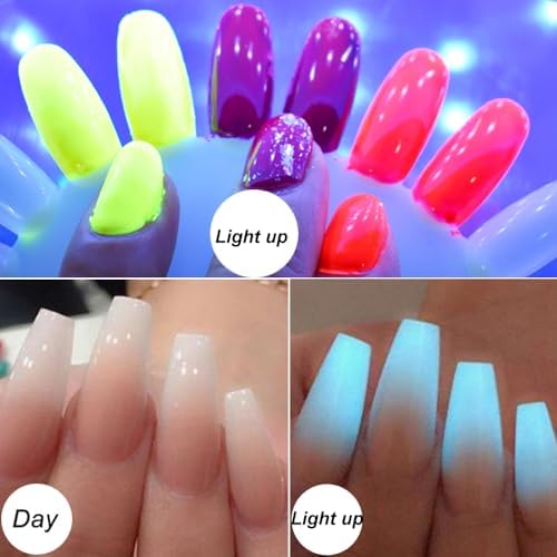 12 Boxes 240G Big Capacity Nail Pigment Powder Neon Phosphor Pigment Powder Set Fluorescent Nail Glitter Gel Polish 12 Colors Super Bright Neon for Nails Pigments Dust Ultrafine