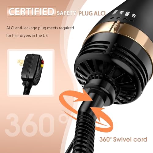 Hair Dryer Brush Blow Dryer Brush in One for Drying and Straightening, Volumizer Multi-Styler for All Hair Types, Frizz-Free Blowout Brush for Salon Quality