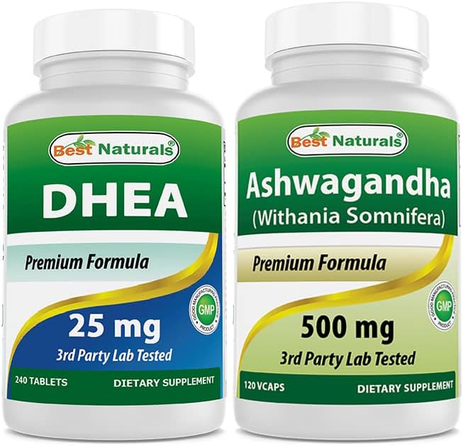 Best Naturals Dhea 25mg & Ashwagandha Extract 500 Mg
