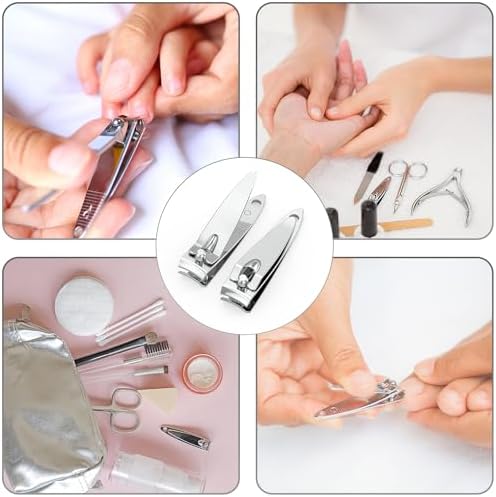 100 Pieces Nail Clippers Flat Toenail Clippers Stainless Steel Toenail Clippers Manicure Pedicure Sturdy Trimmer Set for Men and Women