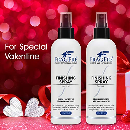 Hair Finishing Spray Firm Hold 8 oz - Hair Spray for Sensitive Skin - Fragrance Free Hypoallergenic Parabens Free - Holds and Protects Your Styles without Irritations -Vegan No Gluten (1 Pack)