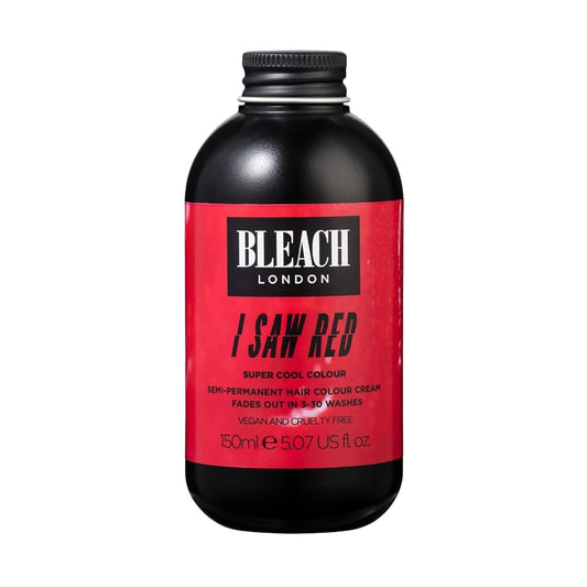 Bleach London I Saw Red Color - Semi-Permanent Hair Color, Vivid Red, Temporary Hair Color Cream, Vegan, Cruelty Free, Temporary