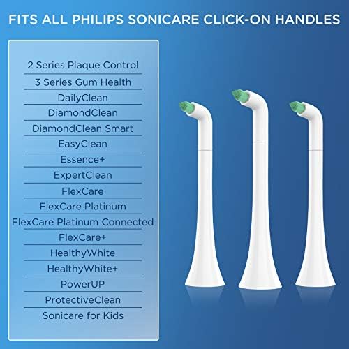 Interdental Replacement Toothbrush Heads for Philips Sonicare Click-on Brush Head System, for Cleaning Braces/Between Teeth/Back Teeth (4-Pack, White)