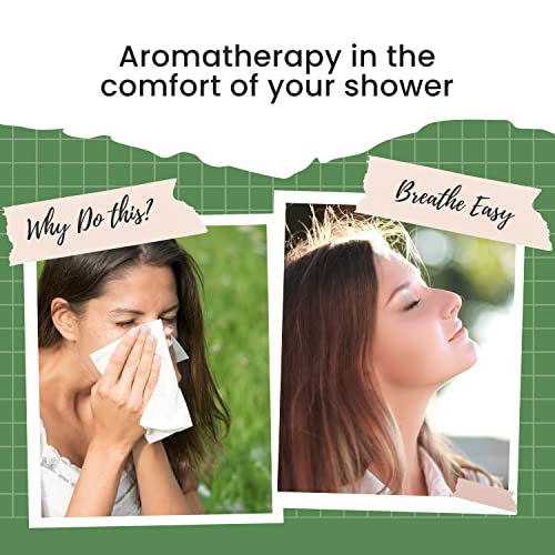 Breathe Easy Aromatherapy Shower Bombs (5PK XTRA STRENGTH) – Menthol, Peppermint, Rosemary & Other Essential Oils Helps Ease Sinus, Colds, Cough, Congestion | Relaxing Christmas Gift Idea