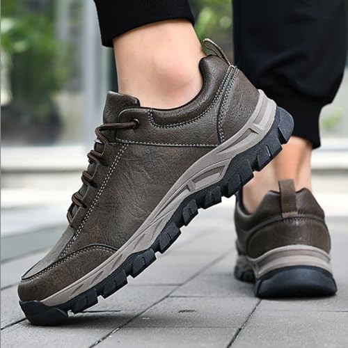 Bestofoot Mens Shoes,Bestofoot Orthopedic Mens Sneakers,Men's Comfortable Genuine Leather Sneakers,Waterproof Non Slip (Black,39)