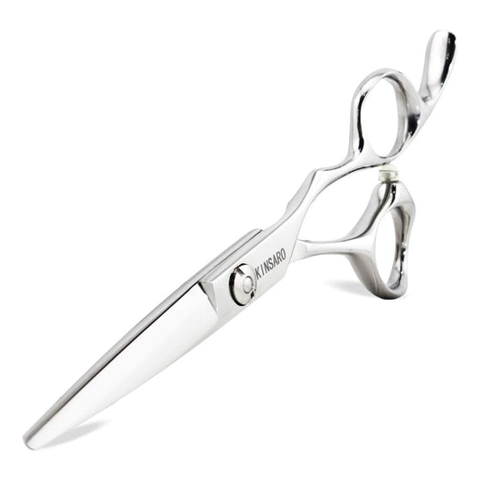 5.5" Barber Hair scissors Professional Hair Cutting Shears 440C Hair Cutting Scissors Barber Shears Haircut Scissors Silvery Convex Blades KINSARO