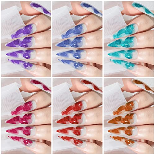 Blooming Watercolor Ink Nail Polish Marble Nail Polish Flower Blossom Nails for Spreading Marble Effect Manicure 12 Colors 7ml(0.25fl oz)