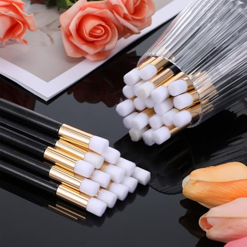 100 Pieces Lash Brushes for Cleaning, Lash Shampoo Brushes Eyelash Extension Cleansing Blackhead Removing Brush Nose Pore Deep Cleaning Facial Cleansing Brush (Black, 3.8Inch)