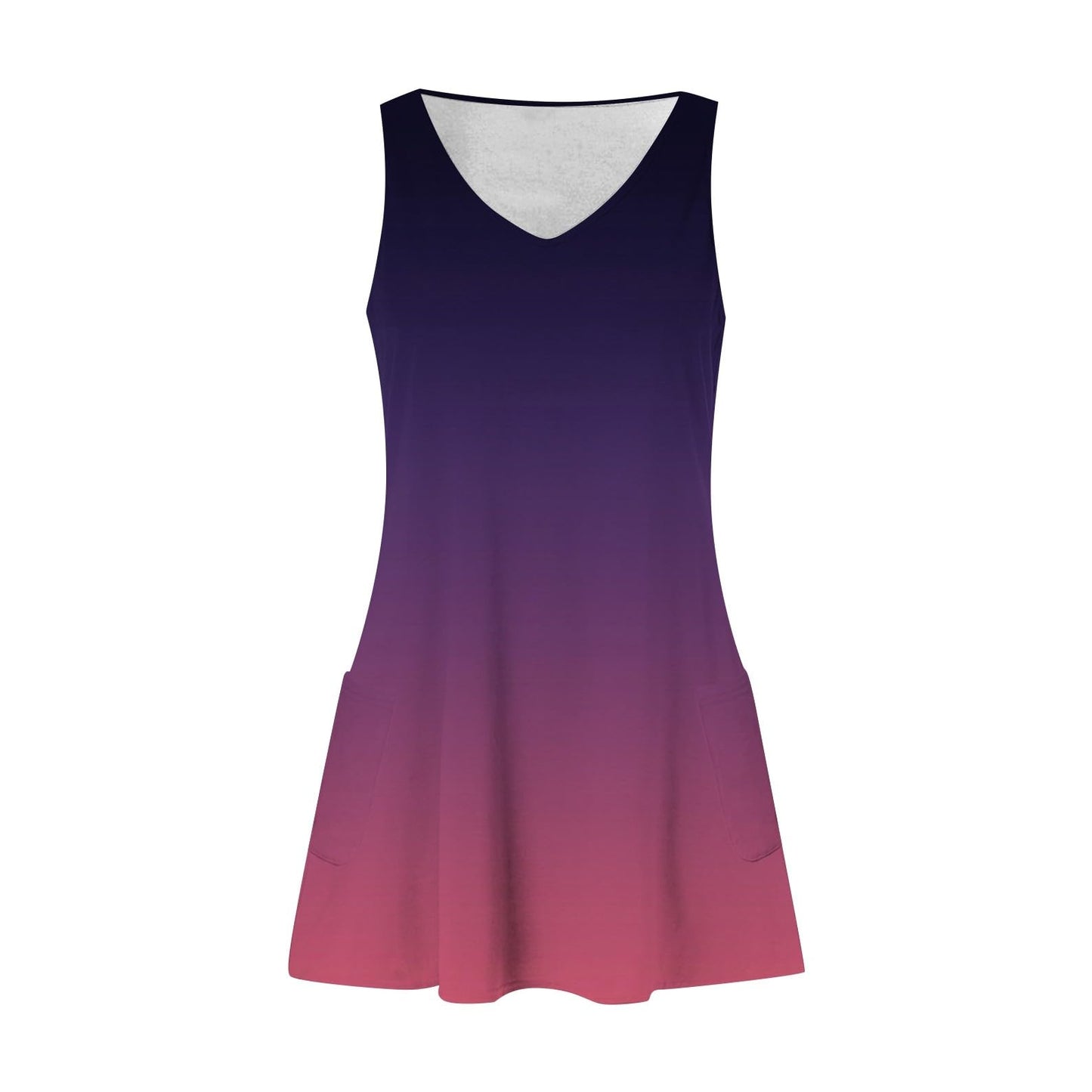 Boho Sundress Sun Dresses Summer Boho Beach Dress Floral T-Shirts Dress V Neck Loose Tank Dresses with Pockets