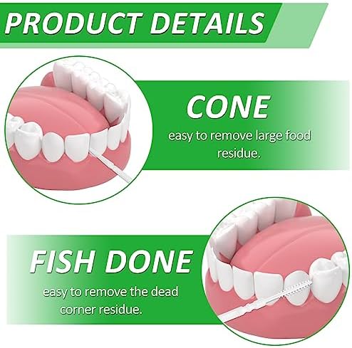 1100Pcs Dental Picks Plastic Toothpick Oral Hygiene 2 Way Interdental Brush Stick