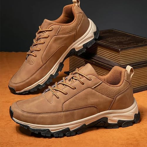 Bestofoot Mens Shoes,Bestofoot Orthopedic Mens Sneakers,Men's Comfortable Genuine Leather Sneakers,Waterproof Non Slip (Black,39)