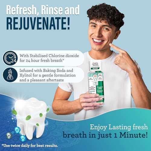 GuruNanda Gum Hygiene Makeover Kit with Ashwagandha & Cocomint (Travel Size) Oil Pulling, Neem Toothpaste, Breath Harmonizer Mouthwash, 2-in-1 Floss Picks & Whitening Toothbrushes