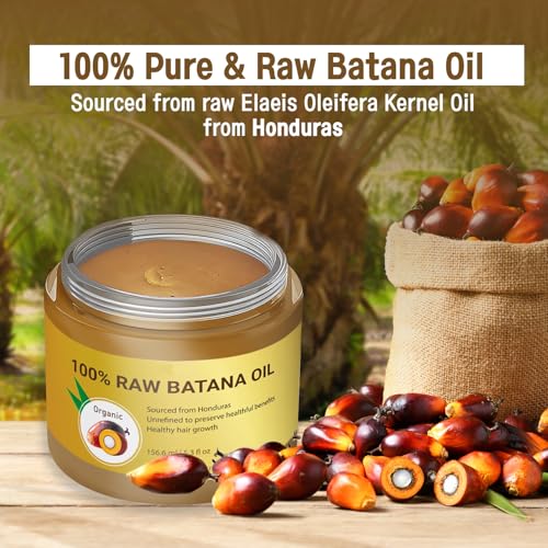100% Raw Batana Oil by Dr. Sebi for Hair GrowthㅣNatural Hair Growth OilㅣSplit End PreventionㅣHair Thickening & Stronger Hair Treatment