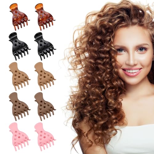 10Pcs Root Lifting Hair Clips for Thick & Thin Hair, Roller Jaw Volume Curly Hair Claw, No Crease Hair Root Lifting Clips for Natural Volume Curls