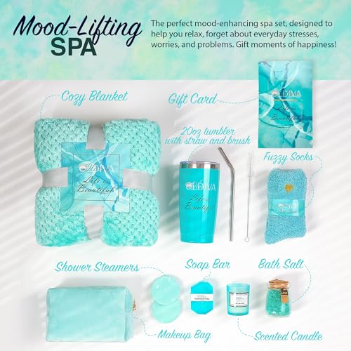 11 Pcs Spa Gift Basket for Women – Luxury Bath Set with Shower Steamers, Water Tumbler, Fuzzy Socks & More – Relaxing Pamper Kit for Birthday, Mother’s Day, Christmas & Self Care Gifts