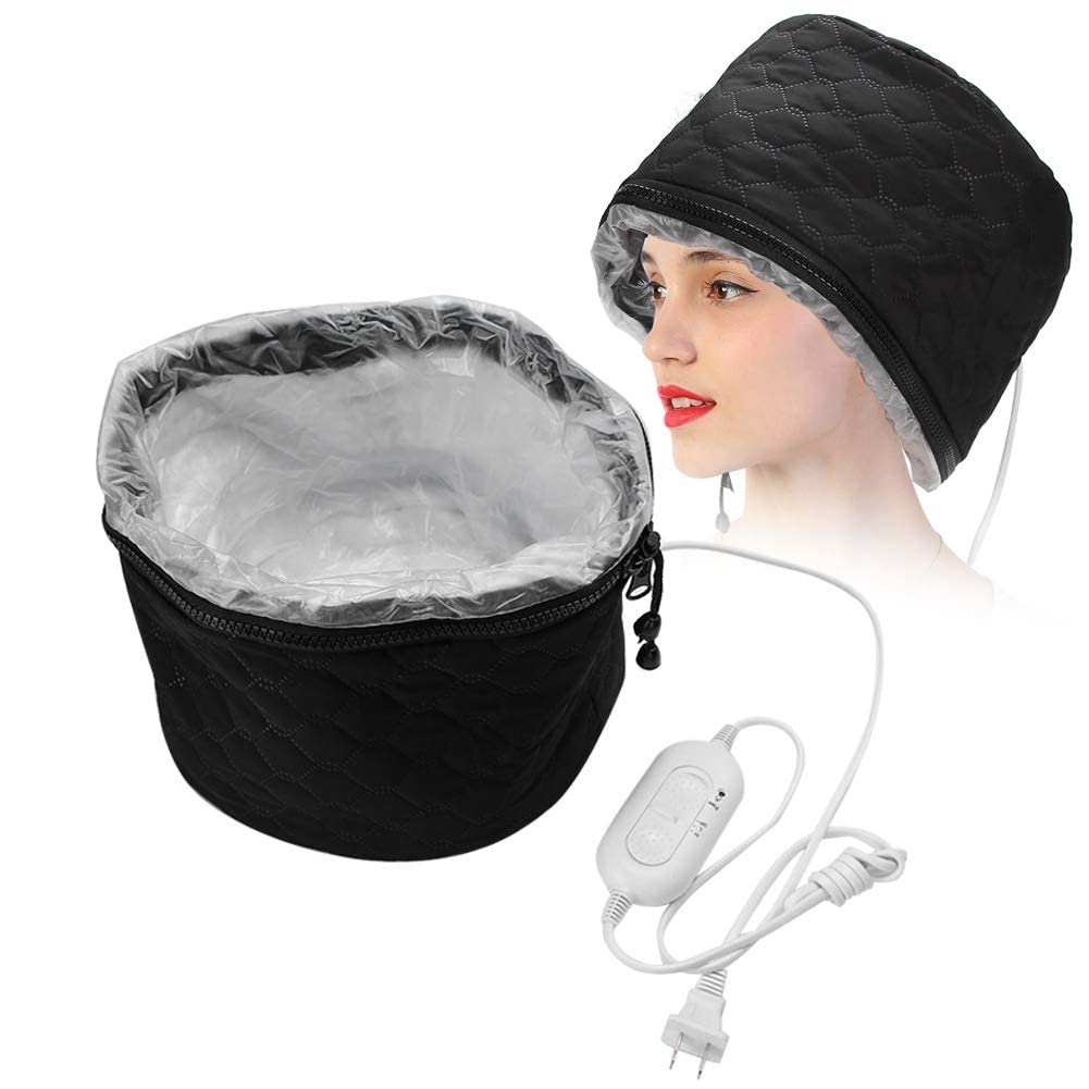 Electric Thermal Hair Hat, Steamer Heat Hat for Deep Conditioning Steam Home Use Heating Conditioner Women Heated Household Dryer Adjustable Hot Oil Haircare Care SPA with 3 Mode Temperature Control