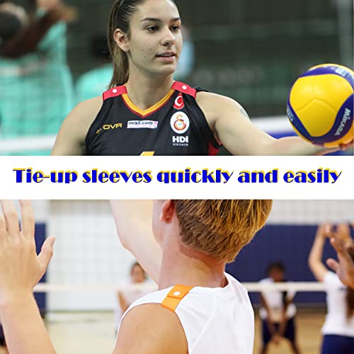 10 Pairs Sports Softball Shirt Ties in 10 Solid Colors - Straps, Holders, Clips for Sleeves, Gymnastics, Soccer