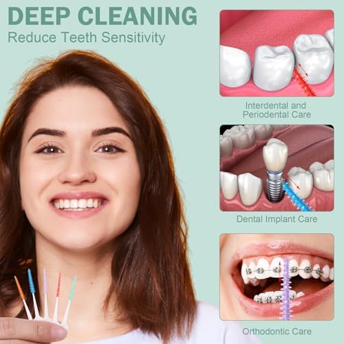 1200 Pcs Soft Interdental Brushes Disposable Dental Floss Picks with Case Picks Dental Braces Brush for Teeth Cleaning and Gum Health