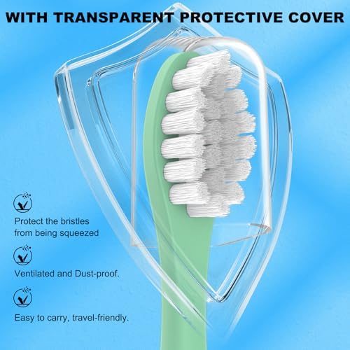 10 Pack Toothbrush Heads Compatible with Suri Electric Toothbrush, Replacement Brush Head Refill, Green
