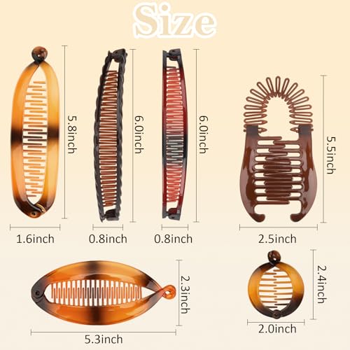 18pcs Banana Clip Hair Clips, Hapdoo Banana Clips for Women Girls Volumizing Ponytail Hair Claw Clip Styling Accessories, 6 Styles