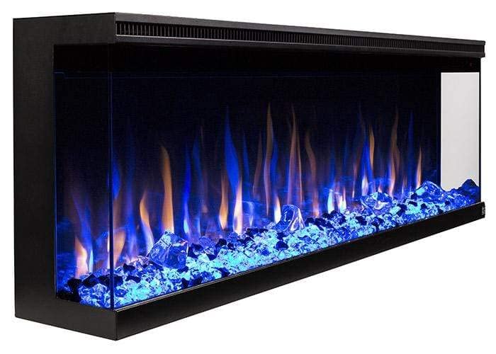 Touchstone Sideline Infinity 3-Sided Smart 72" WiFi-Enabled Electric Fireplace - 80051 - Built-in - 60 Color Combinations - 1,500W Heater- Black - Log & Crystals