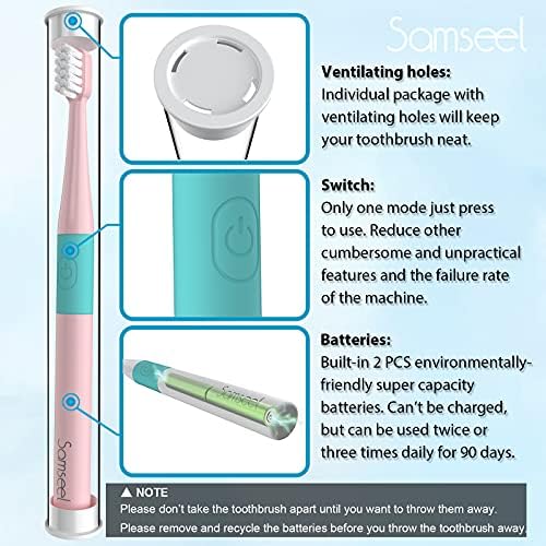 (2-Pack, White and Pink Sonic Electric Toothbrush Lasting for 90 Days Travel Essential Waterproof Portable Mini Design for Daily Oral Care Business Travelling and Holiday Use