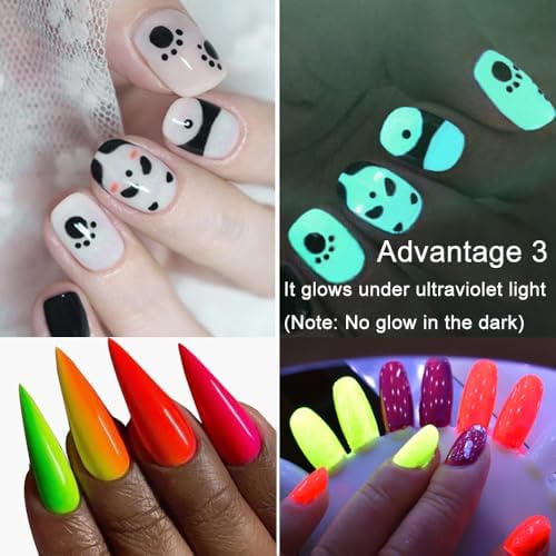 12 Boxes 240G Big Capacity Nail Pigment Powder Neon Phosphor Pigment Powder Set Fluorescent Nail Glitter Gel Polish 12 Colors Super Bright Neon for Nails Pigments Dust Ultrafine