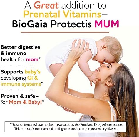 BioGaia Protectis Mum | A Prenatal Probiotic | Helpful for Mom & Baby | Support Baby's Developing Digestive & Immune Systems | Boosts Mom's Immune Defenses & Promotes Good Digestive Health | 30 Count