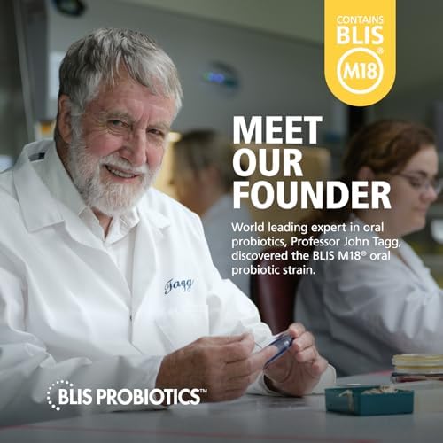 BLIS Teeth & Gums Oral Probiotics for Mouth M18 Formula Available, 2.5 Billion Cfu - Mouth Probiotic for Tooth and Gum Health, Adults and Kids - Sugar-Free Lozenges, 30 Day Supply
