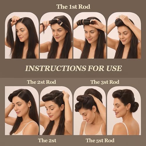 Heatless Hair Curler 4pcs Heatless Curling Rod Overnight Soft Hair Rollers to Sleep No Heat Curls Overnight Curlers for All Hair Types (Braun) Healthy and Stylish, No Heat Needed